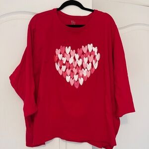 Kim Rogers Perfectly Soft Tee 4X Hearts and Sparkle
